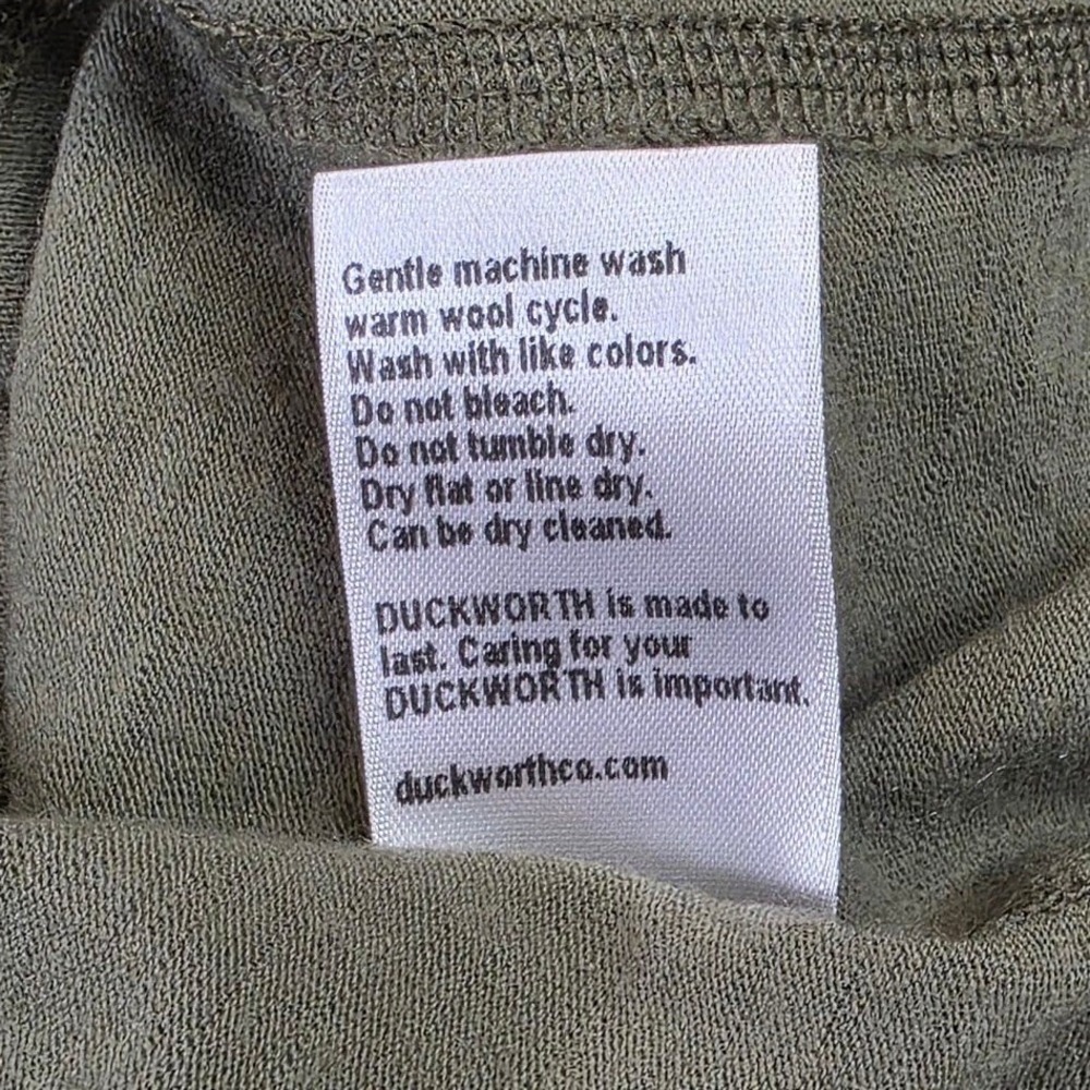 Duckworth Womens S 1/4 Zip Hoodie Olive Green 100% Rambouillet Merino Wool USA - Picture 8 of 11